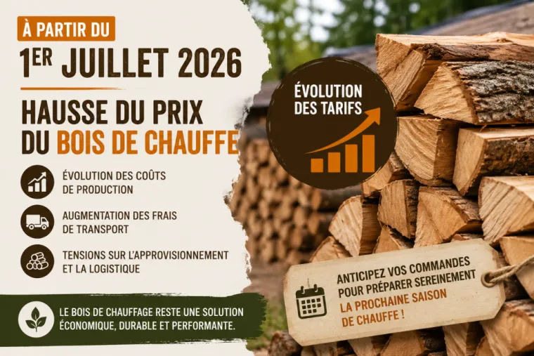 📢 Hausse du prix du bois de chauffage au 1er juillet 2026, Meillonnas, AIN BOIS SERVICE